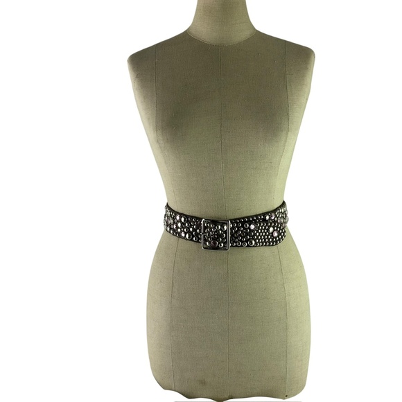 Glamour Brown Genuine Leather With Rhinestones Style Size 34 Unisex Belt main image 6